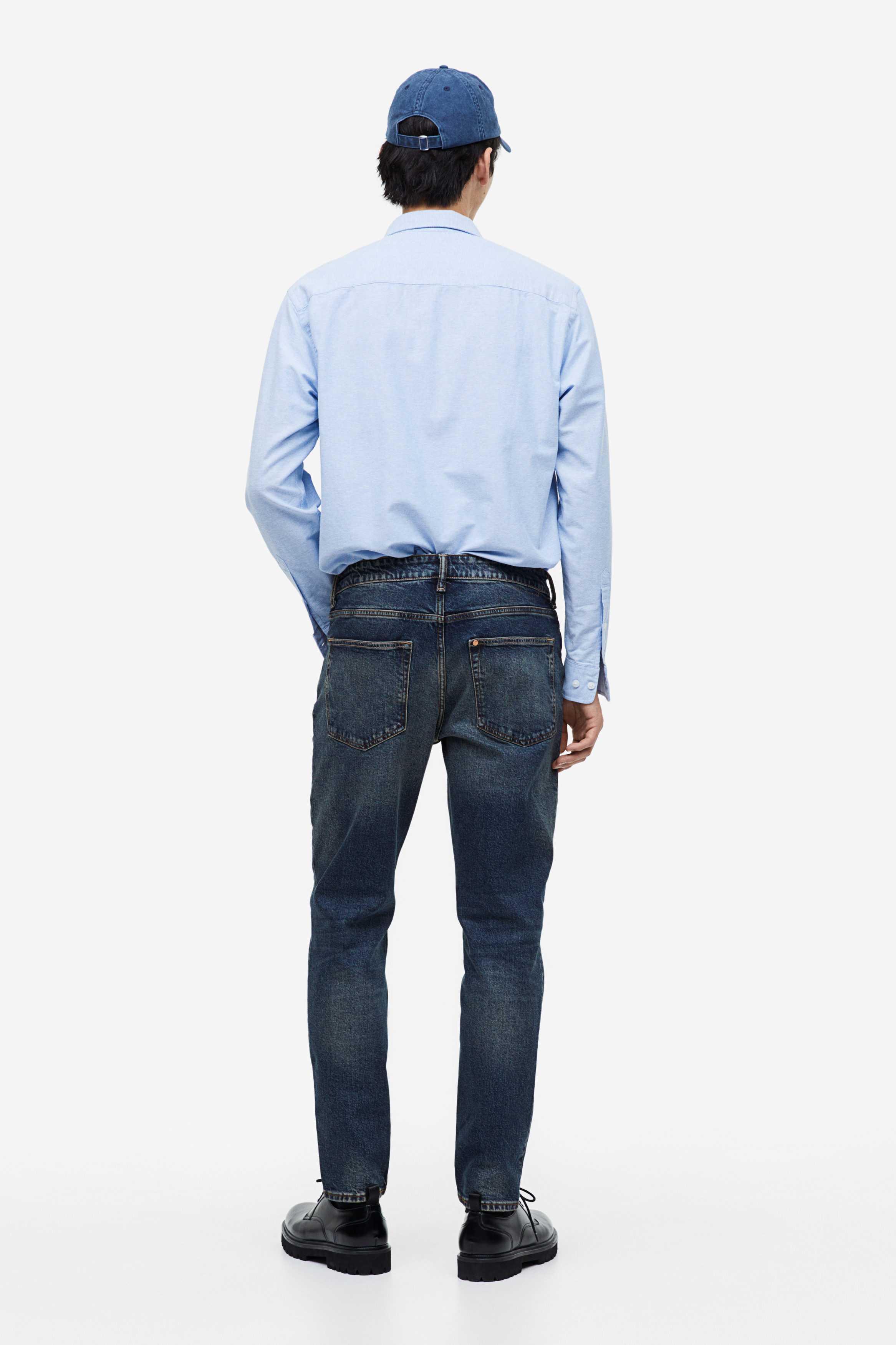 Regular Tapered Jeans - Dark denim blue - Men | H&M UAE